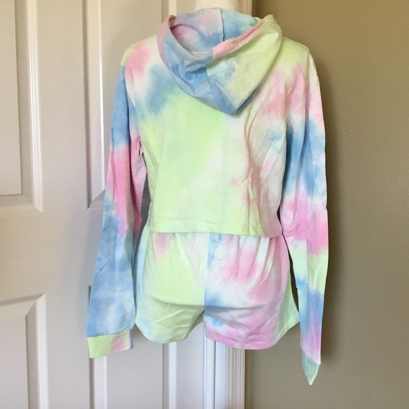 Blue/Pink Tie Dye Hooded Set - Picture 7 of 8
